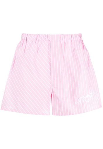 Palmer embroidered-logo striped shorts - Rosa