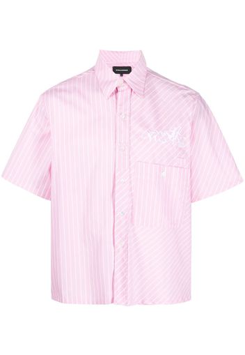 Palmer embroidered-logo striped shirt - Rosa