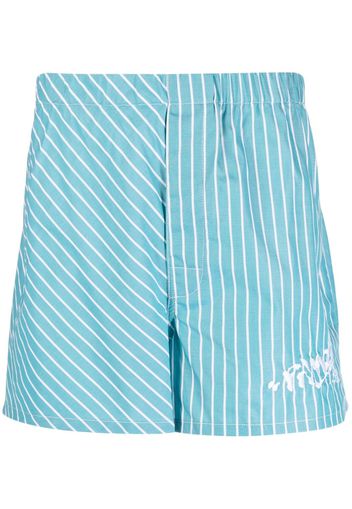 Palmer striped cotton shorts - Blu