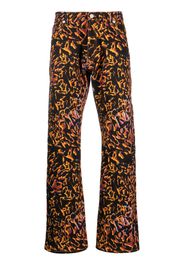 Palmer abstract-print straight-leg trousers - Nero