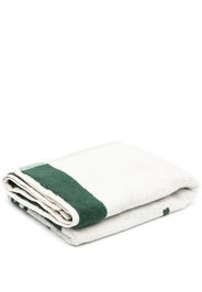 Palmes logo print organic-cotton towel - Bianco