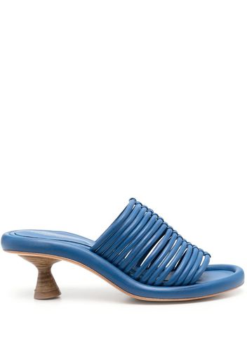 Paloma Barceló cone-heel leather mules - Blu