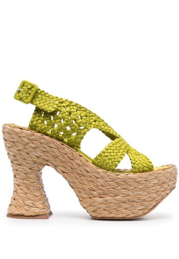 Paloma Barceló interwoven slingback strap sandals - Verde