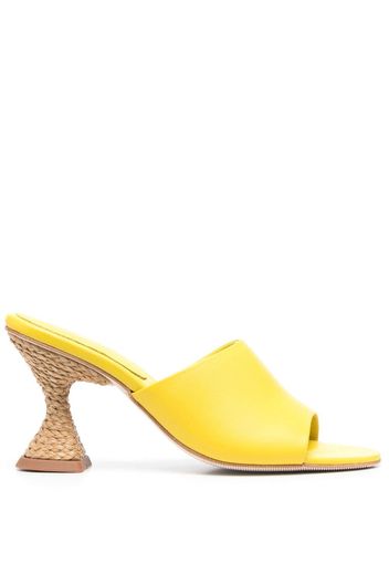 Paloma Barceló raffia sculpted heels sandals - Giallo