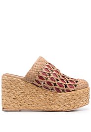 Paloma Barceló 105mm interwoven wedge mules - Toni neutri