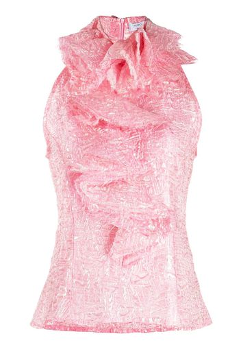 Palomo Spain ruffle-collar sleeveless blouse - Rosa