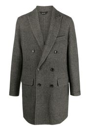 Paltò checked double-breasted coat - Nero