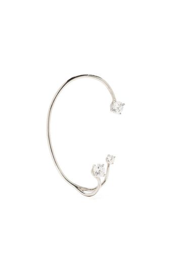 Panconesi Three Point crystal-embellished earcuff - Argento