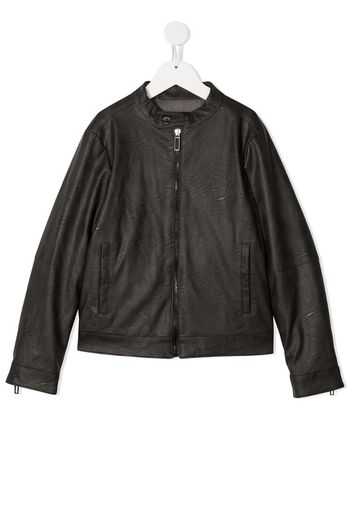 faux leather bomber jacket