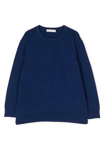 Paolo Pecora Kids logo-embroidered knitted jumper - Blu