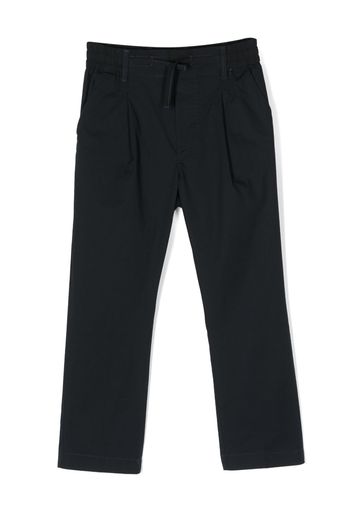 Paolo Pecora Kids drawstring-waist straight trousers - Blu