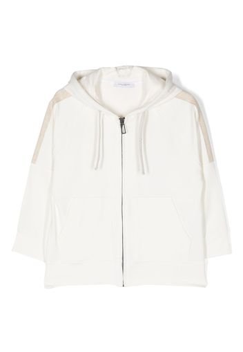 Paolo Pecora Kids zipped-up hooded jacket - Toni neutri