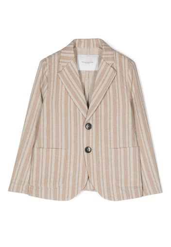 Paolo Pecora Kids stripe-print single-breasted blazer - Toni neutri