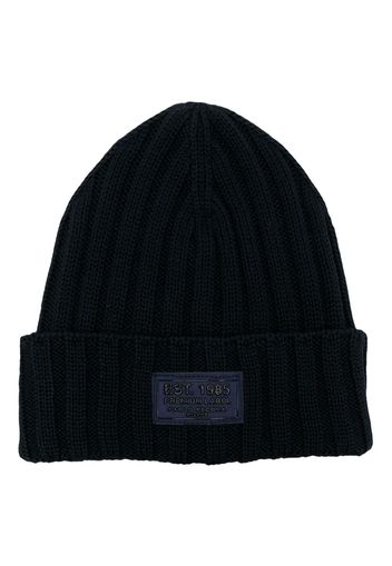 Paolo Pecora Kids ribbed-knit wool-blend beanie - Blu