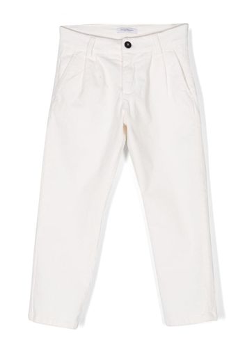 Paolo Pecora Kids pleat-detail cotton trousers - Bianco