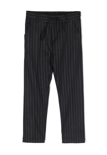 Paolo Pecora Kids drawstring-waist striped trousers - Blu