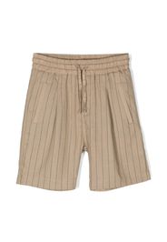 Paolo Pecora Kids drawstring-waist pinstripe shorts - Toni neutri