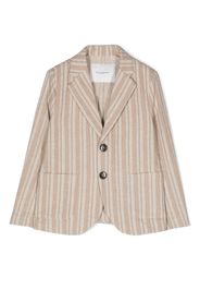 Paolo Pecora Kids stripe-print single-breasted blazer - Toni neutri