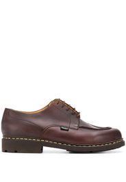 exposed-stitched leather shoes