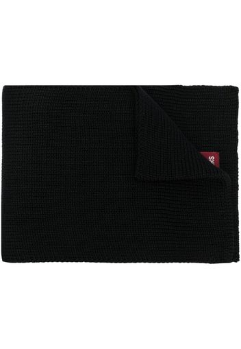 Parajumpers logo-patch knitted scarf - Nero