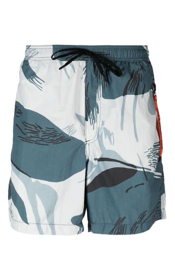 Parajumpers abstract-print swim shorts - Blu