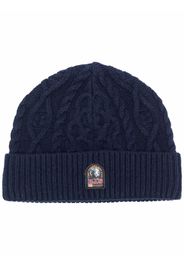 Parajumpers logo-patch knitted beanie - Blu