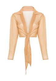 PARAMIDONNA Camicia crop Aria - Marrone