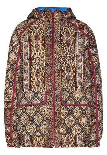 geometric print hooded jacket