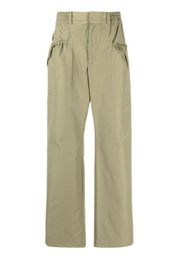 Paria Farzaneh elasticated-waist straight-leg trousers - Verde