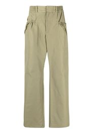 Paria Farzaneh elasticated-waist straight-leg trousers - Verde