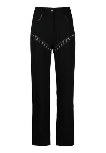 Paris Georgia hook-detailing cut-out trousers - Nero