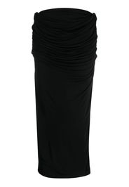 Paris Georgia draped midi straight skirt - Nero