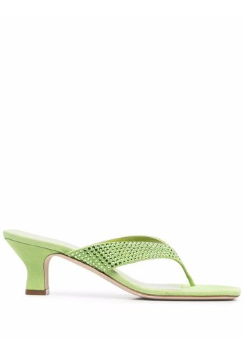 Paris Texas rhinestone-embellished leather sandals - Verde