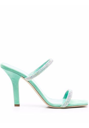 Paris Texas Holly Linda 100mm embellished mules - Verde