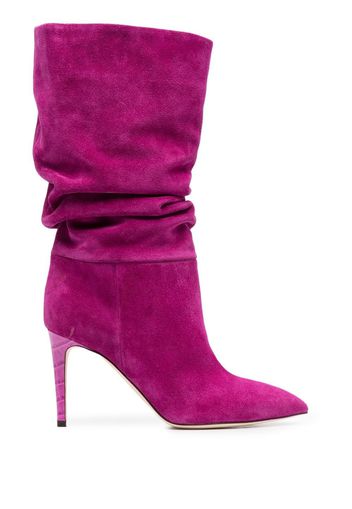 Paris Texas Slouchy pointed suede boots - Rosa