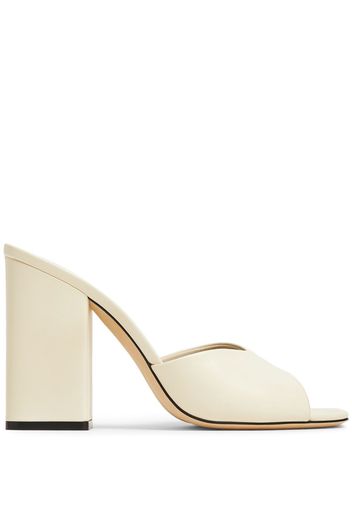 Paris Texas Anja 100mm leather mules - Bianco