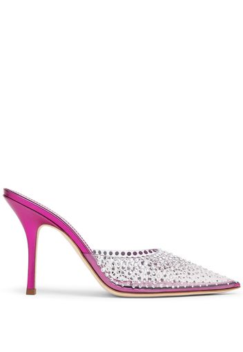 Paris Texas crystal-embellished pointed-toe mules - Rosa