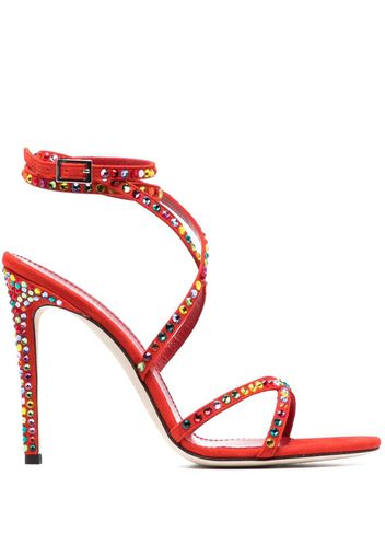 Paris Texas Holly Zoe lace-up 115mm sandals - Rosso