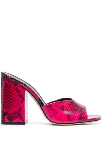 Paris Texas Anja 100mm snakeskin-effect mules - Rosa