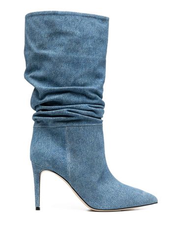 Paris Texas 98mm pointed-toe denim boots - Blu