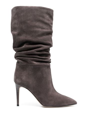 Paris Texas 90mm slouchy suede boots - Grigio