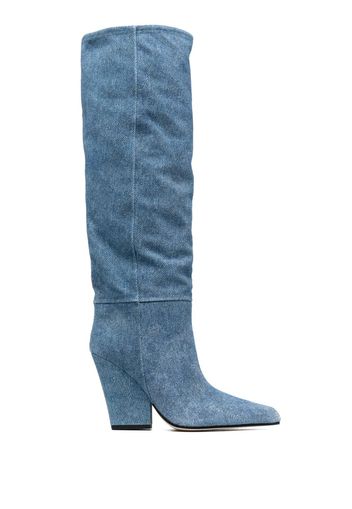 Paris Texas 120mm leather knee-length boots - Blu