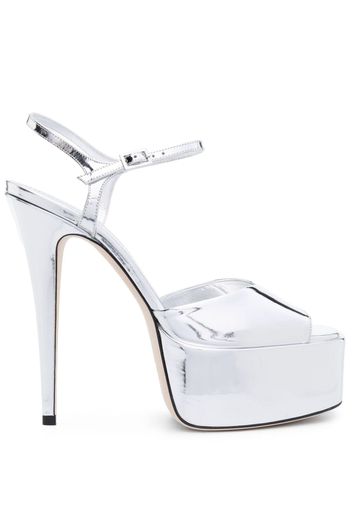 Paris Texas Pamela 145mm platform sandals - Argento