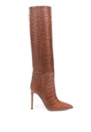 Paris Texas crocodile-embossed leather boots - Marrone