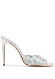 Paris Texas crystal-embellished high-heel mules - Argento