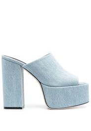 Paris Texas Sasha 140mm denim platform mules - Blu