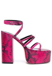 Paris Texas Evita snakeskin-effect 130mm sandals - Rosa