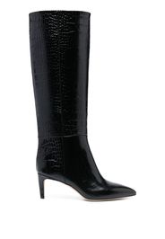 Paris Texas Stiletto 80mm crocodile-effect leather boots - Nero