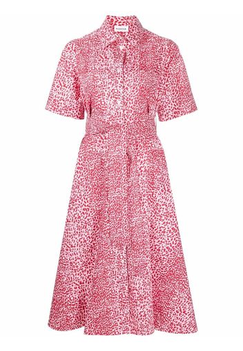 P.A.R.O.S.H. leopard-print cotton midi dress - Rosa