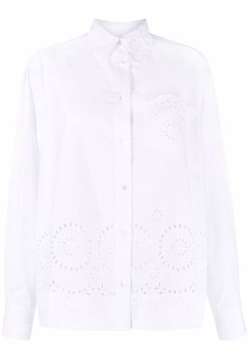 P.A.R.O.S.H. broderie-anglaise button-up shirt - Bianco